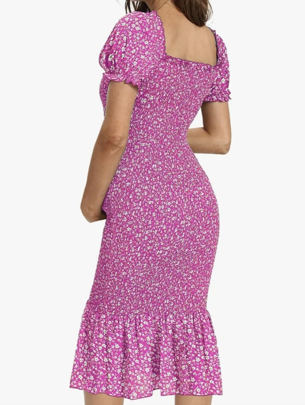 Fashion Summer Floral Midi Bodycon Dress Size Large